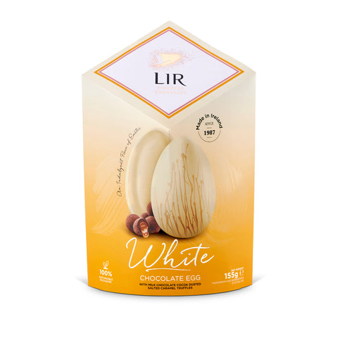 Lir White Chocolate Egg with Salted Caramel Truffles 155g